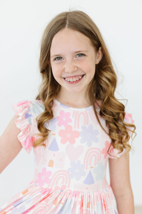 castles-rainbows-flutter-sleeve-twirl-dress Mila &  Rose - Sophia's Style--45910--8